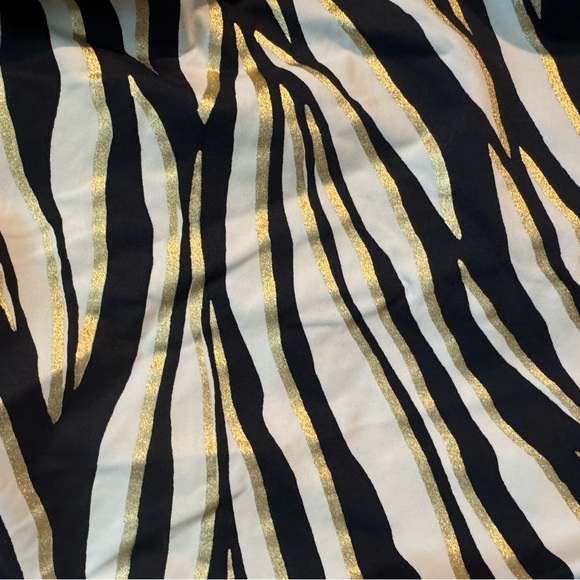 Michael Kors Zebra Print Bikini Top - Black, White, Gold - Picture 4 of 9
